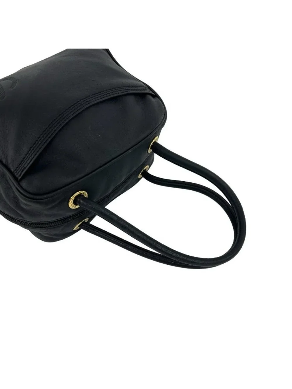 Loewe Vintage Anagram Logo Stamp Nappa Leather Mini Handbag Black